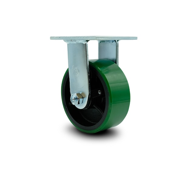 5 Inch Green Poly on Cast Iron Wheel Rigid Caster with Ball Bearing SCC